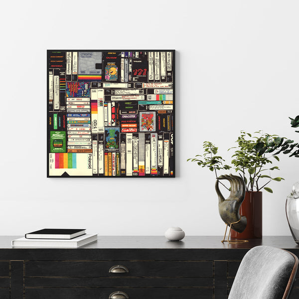 100Cmx100cm Book Black Frame Canvas Wall Art