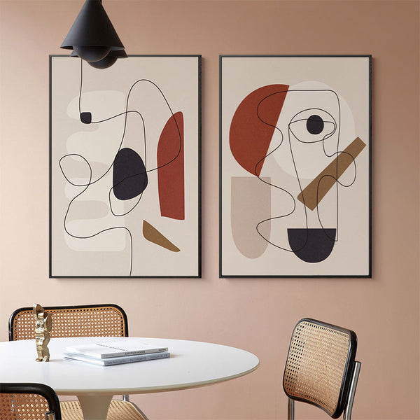 80Cmx120cm Abstract Line By Picasso 3 Sets Black Frame Canvas Wall Art
