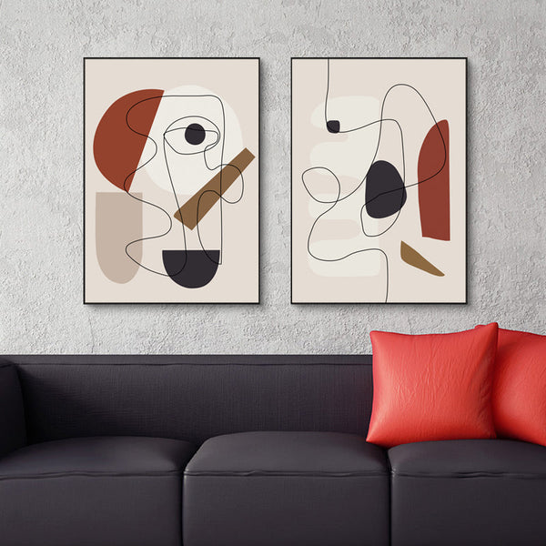 100Cmx150cm Abstract Line By Picasso 3 Sets Black Frame Canvas Wall Art