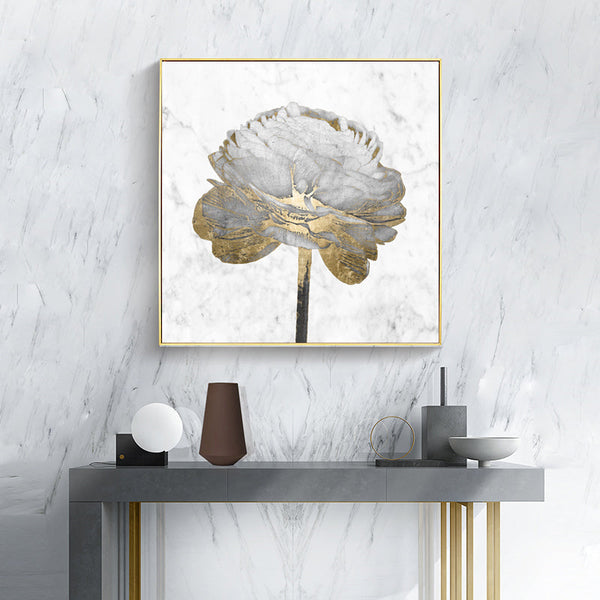 90Cmx90cm Gold And White Blossom On 2 Sets Frame Canvas Wall Art