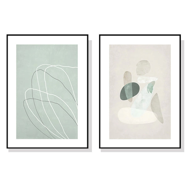 100Cmx150cm Abstract Body And Lines 2 Sets Black Frame Canvas Wall Art