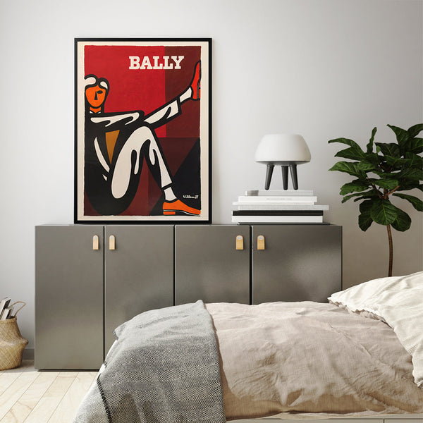 40Cm X 60Cm Bally Man By Villemot Black Frame Canvas Wall Art