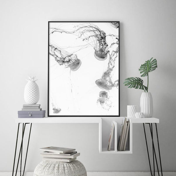 100Cmx150cm Jellyfish Black Frame Canvas Wall Art