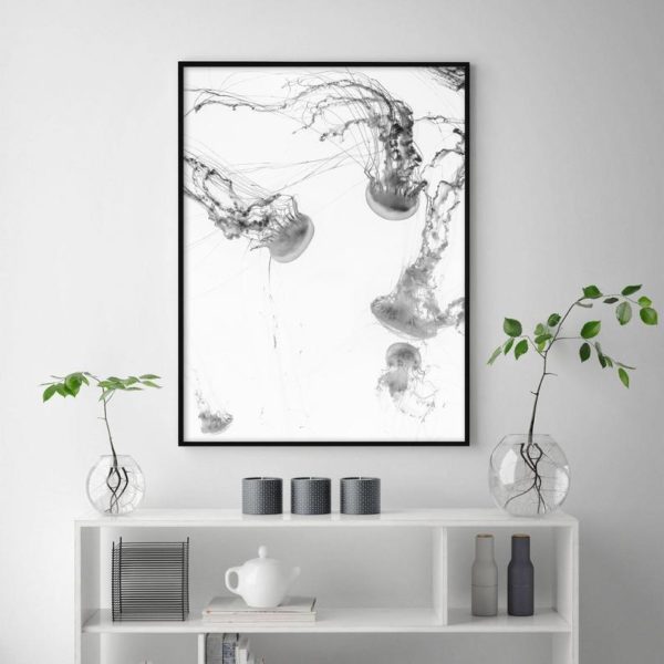 100Cmx150cm Jellyfish Black Frame Canvas Wall Art