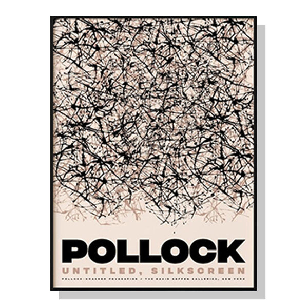 100Cmx150cm Jackson Pollock Exhibition Ii Black Frame Canvas Wall Art