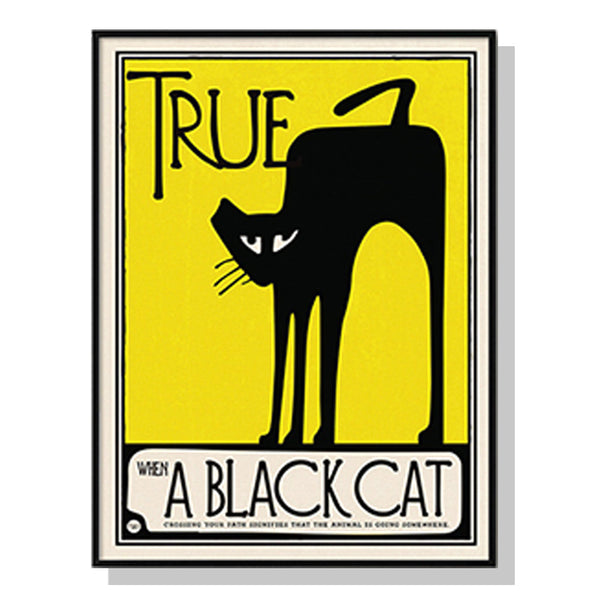 90Cmx135cm Black Cat Frame Canvas Wall Art