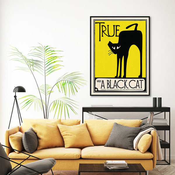 100Cmx150cm Black Cat Frame Canvas Wall Art