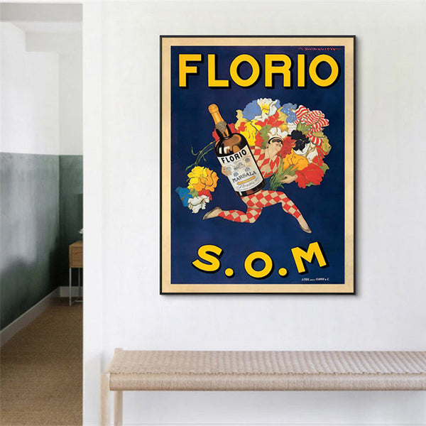 90Cmx135cm Florio S.O.M Black Frame Canvas Wall Art