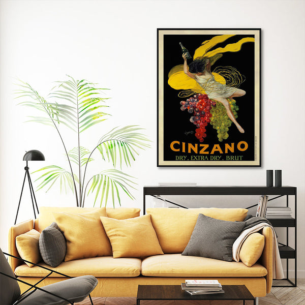 40Cmx60cm Cinzano Black Frame Canvas Wall Art