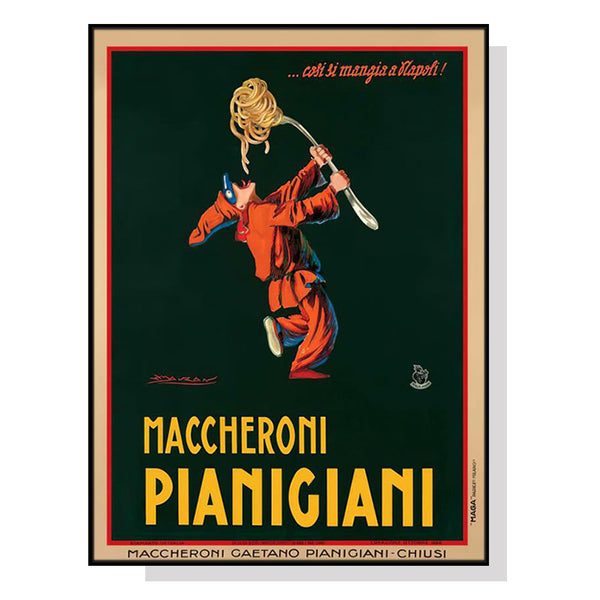 40Cmx60cm Maccheroni Pianiciani Black Frame Canvas Wall Art