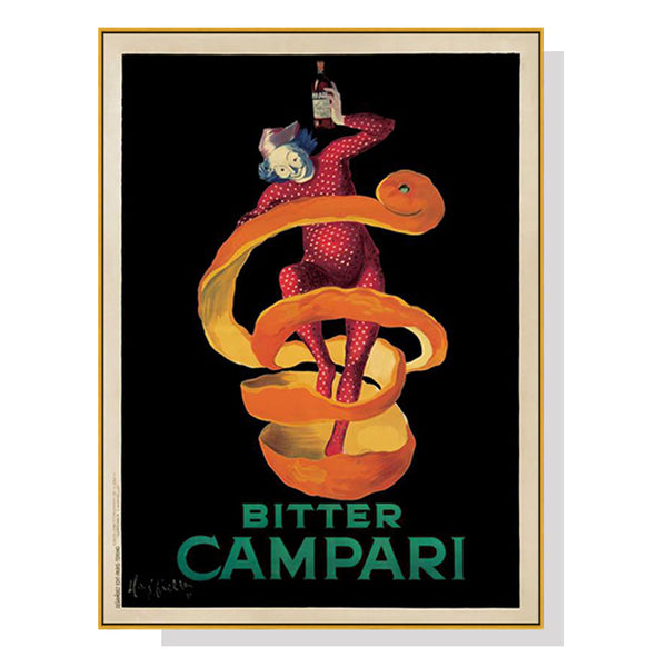 40Cm X 60Cm Bitter Campari Gold Frame Canvas Wall Art