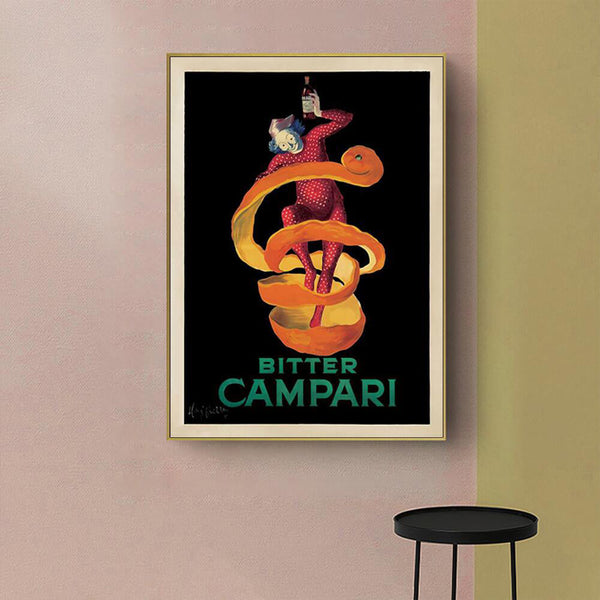 90Cmx135cm Bitter Campari Gold Frame Canvas Wall Art