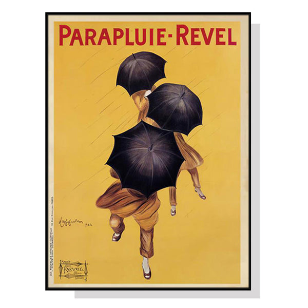 40Cmx60cm Parapluie Revel Black Frame Canvas Wall Art