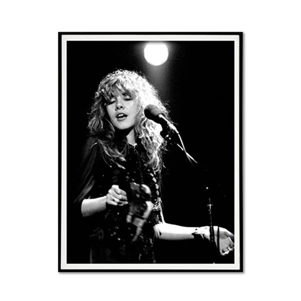 50Cmx70cm Young Stevie Nicks In Concert Poster Black Frame Canvas Wall Art