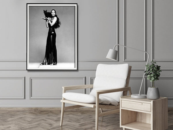 60Cmx90cm Cher Music Black And White Frame Canvas Wall Art
