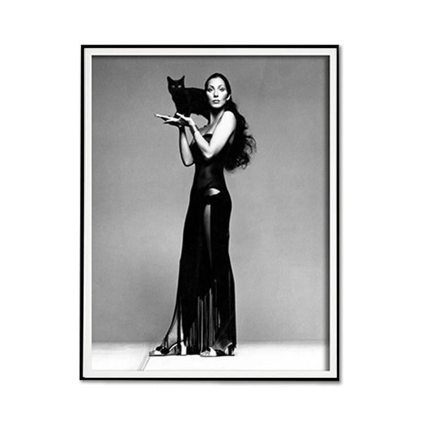 90Cmx135cm Cher Music Black And White Frame Canvas Wall Art