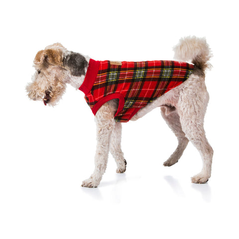 Red Tartan Polyester Fleece Dog Pyjamas Easy Fit Pet Care 35Cm Dog Clothing & Shoes