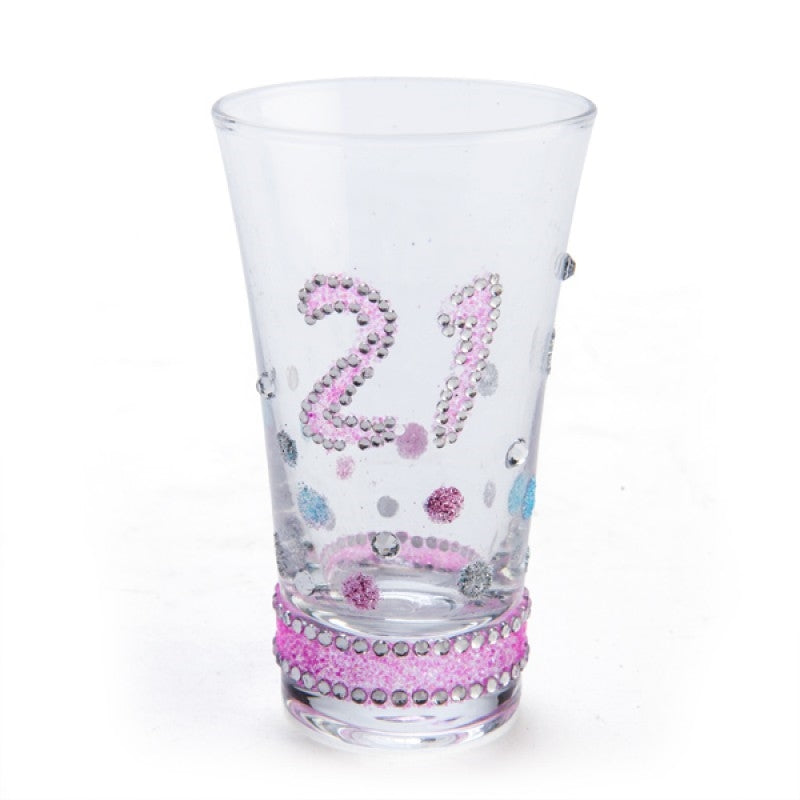 Mdi 21St Birthday Sparkle Shot Glass Glassware & Drinkware