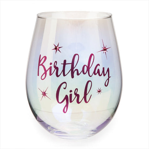 Mdi Birthday Girl Irid Wine Glass Mugs