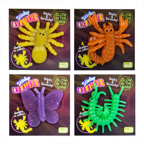 Mdi Glow In The Dark Sticky Creatures (Sent At Random) Sensory Toys