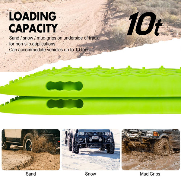 X Bull Boards 10T 2Pcs Truck Snow Mud 4Wd Offroad Gen2.0 91Cm Green Recovery Tracks
