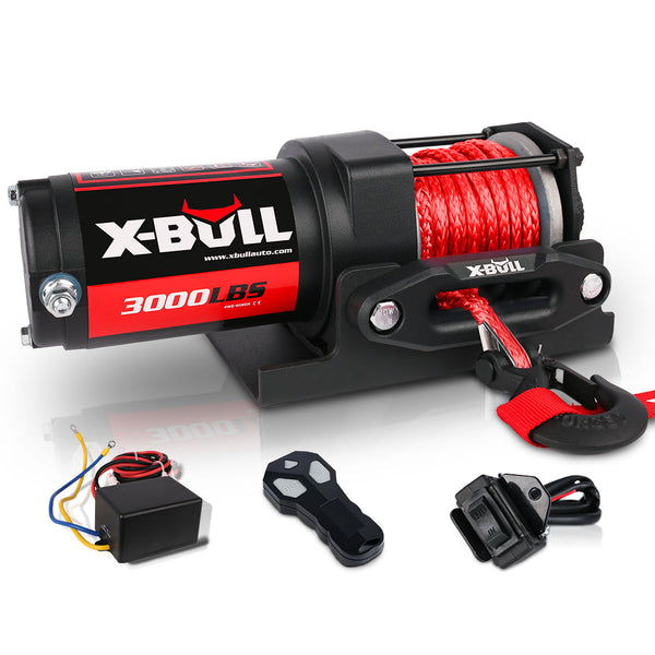 X Bull Electric Winch 12V 3000Lbs Synthetic Rope Wireless Remote Atv Utv Boat Trailer Tow Bars & Winches