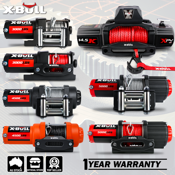 X Bull Electric Winch 12V 5000Lbs Synthetic Rope Wireless Remote Atv Utv Boat Trailer Tow Bars & Winches