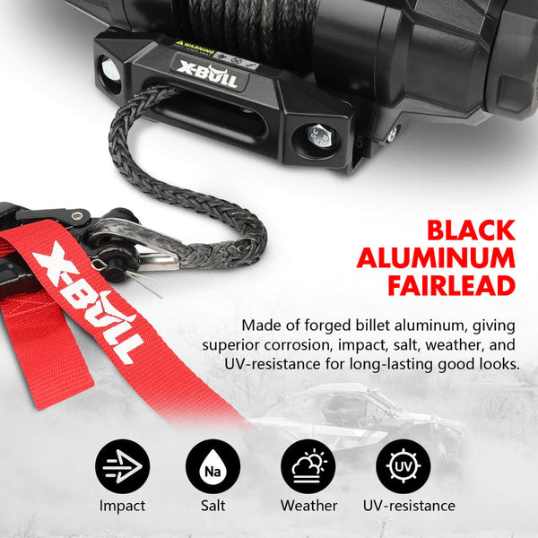 X Bull 5000Lbs Electric Winch 12V Synthetic Rope Atv Utv Boat Upgraded Version Tow Bars & Winches