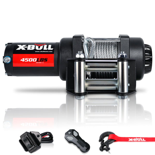 X Bull Electric Winch 12V 4500Lbs Steel Cable Wireless Remote Atv Utv Boat Trailer Tow Bars & Winches