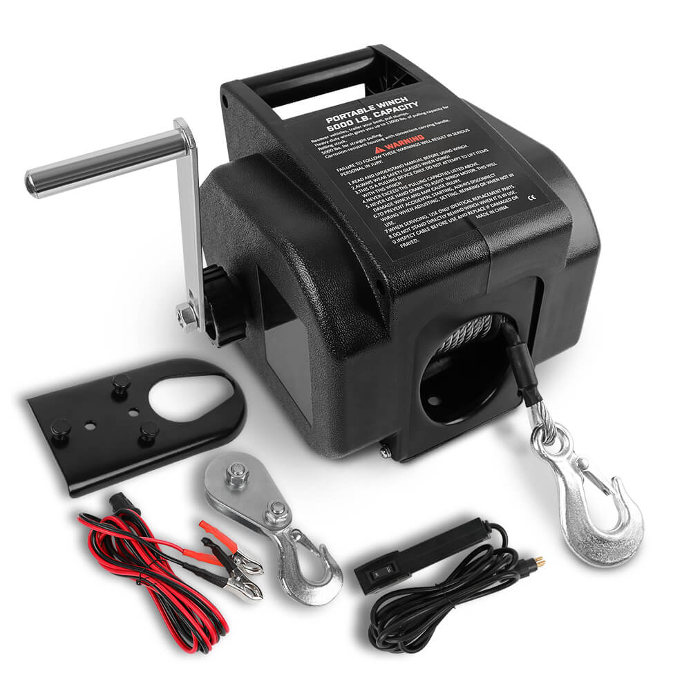 X Bull 5000Lbs Electric Boat Winch 12V Portable Detachable Marine Ship Trailer Tow Bars & Winches