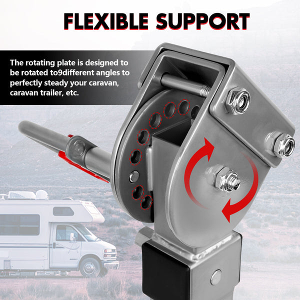 X Bull 4X 440Mm Drop Down Corner Legs Steadies Handle Steel Foot Trailer Silver Trailer Parts