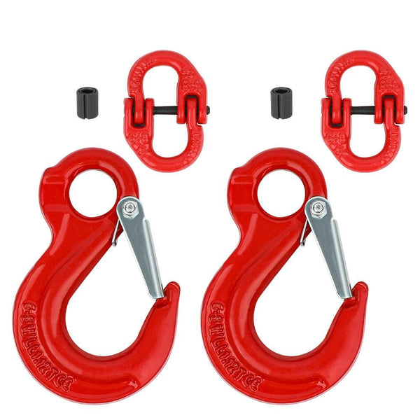 X Bull 2X 6Mm Hammerlock+ Eye Sling Hook Safety Chain Trailer Connecting Extend Caravan Parts Accessories
