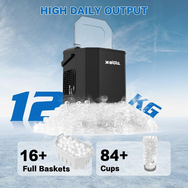 X Bull Ice Maker Machine 2.2L Portable Cube Tray Bar Countertop Party Commercial Countertop Ice Makers