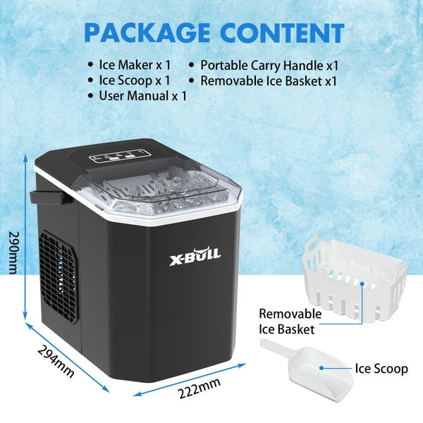 X Bull Ice Maker Machine 2.2L Portable Cube Tray Bar Countertop Party Commercial Countertop Ice Makers