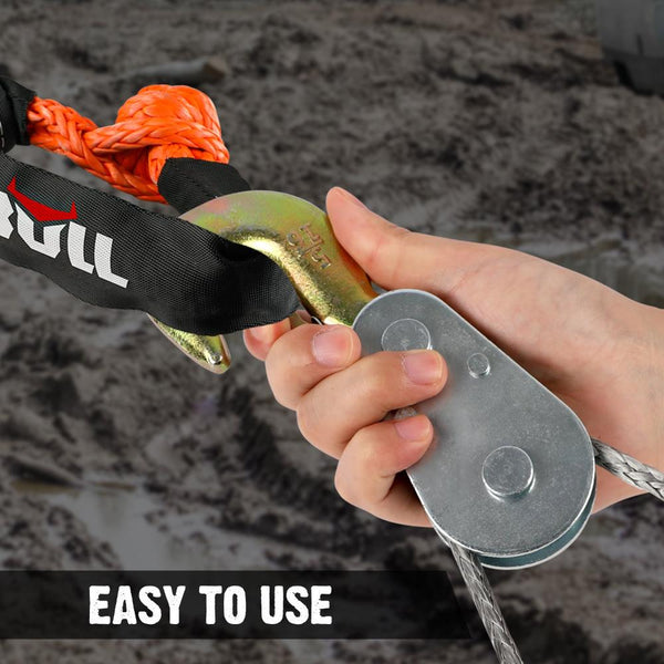 X Bull 4Ton Snatch Block Pulley Hook Wire Rope Hoist For 4Wd Atv Utv Off Road Recovery Tracks