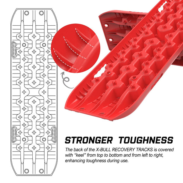 X Bull Recovery Tracks Sand 2Pcs 10T / Snow Mud 4Wd Gen 3.0 Red Other Auto Tools & Supplies
