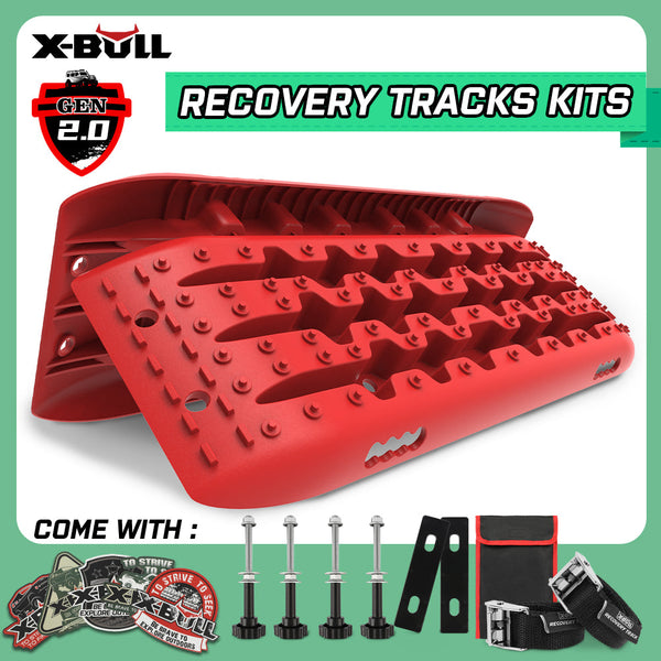 X Bull Sand Trucks Offroad With 4Pcs Mounting Pins 4Wd Gen 2.0 Red Recovery Tracks