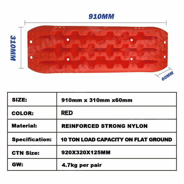 X Bull Sand Trucks Offroad With 4Pcs Mounting Pins 4Wd Gen 2.0 Red Recovery Tracks