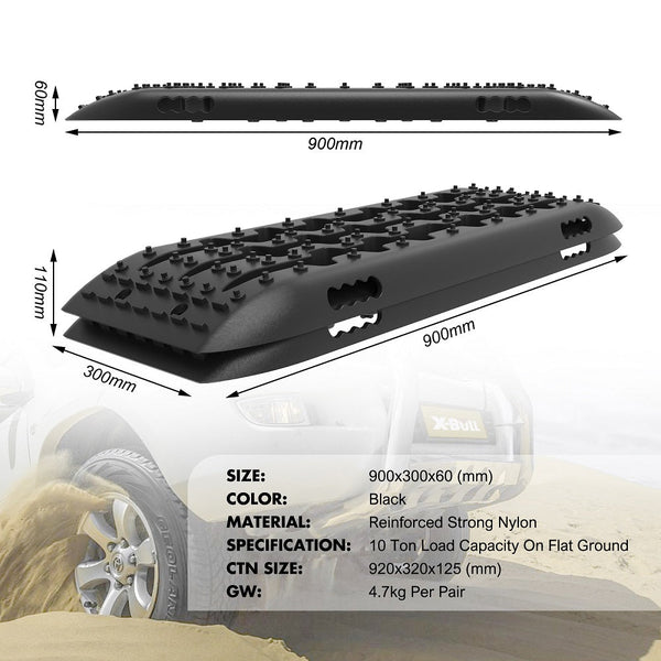 X Bull Recovery Tracks Sand Mud Snow 1 Pair Gen 2.0 Accessory 4Wd 4X4 Black Other Auto Tools & Supplies