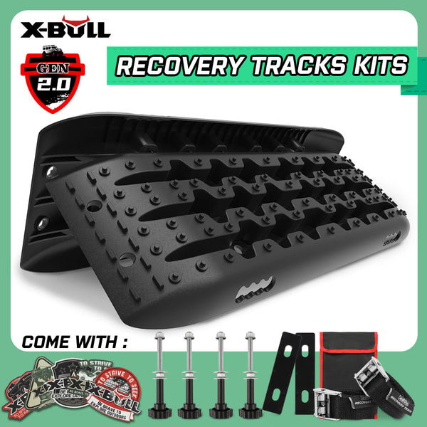 X Bull Sand Trucks Offroad With 4Pcs Mounting Pins 4Wdgen 2.0 Black Recovery Tracks