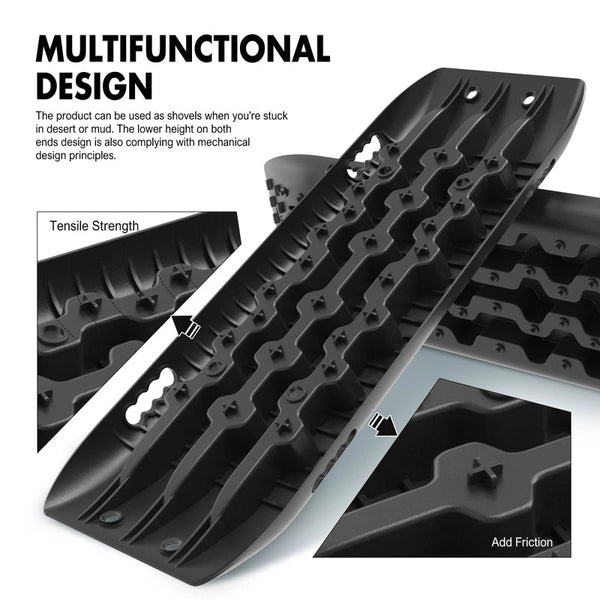 X Bull Sand Trucks Offroad With 4Pcs Mounting Pins 4Wdgen 2.0 Black Recovery Tracks