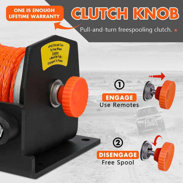 Zesuper 12V Electric Winch 2500Lbs Synthetic Rope Wireless Remote Atv Utv Boat Tow Bars & Winches