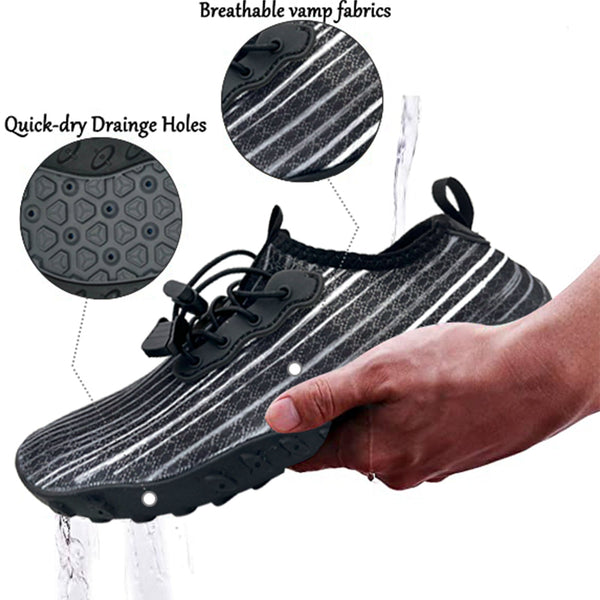 For Men And Women Soft Breathable Slip On Aqua Socks Swim Beach Pool Surf Yoga (Black Size Us 9.5) Water Shoes