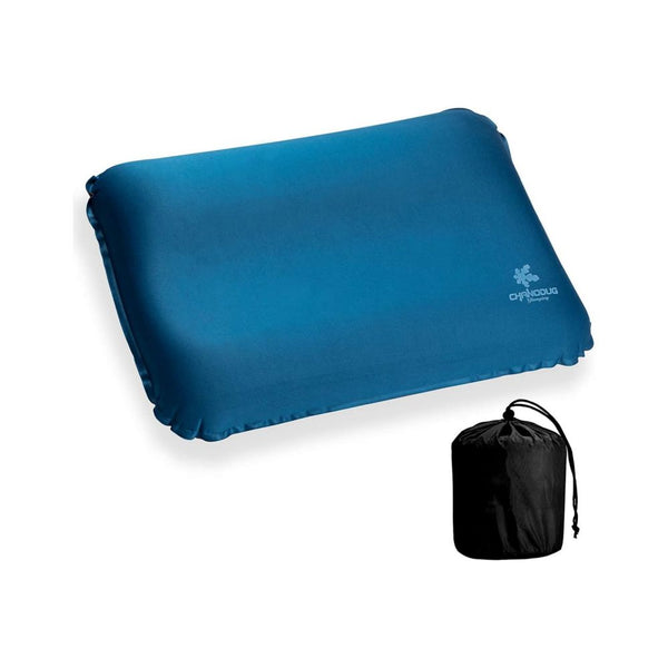 Self Inflating Camping Pillow With Ergonomic 4D Support Blue Inflatable Pillows