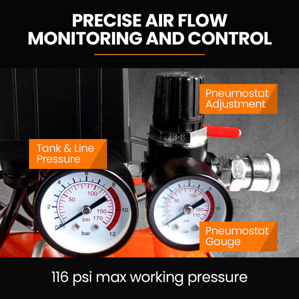 24L 2.0Hp Air Compressor Direct Drive Couplers For Airtools Tyre Inflation Portable Electric Air Compressors