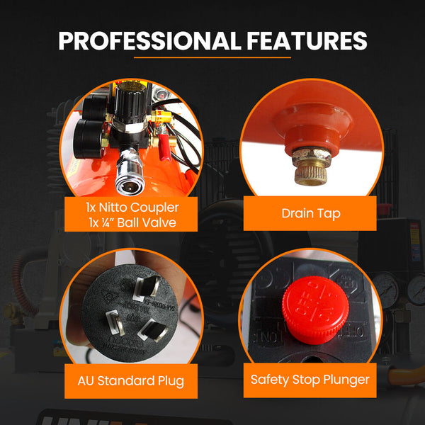 24L 2.0Hp Air Compressor Direct Drive Couplers For Airtools Tyre Inflation Portable Electric Air Compressors