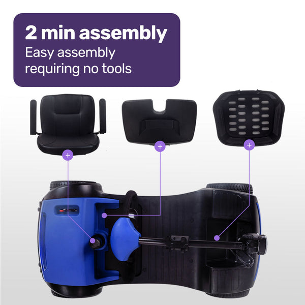 Equipmed Mobility Scooter Electric Motorised 4 Wheel Power Portable Folding Mobility Scooters