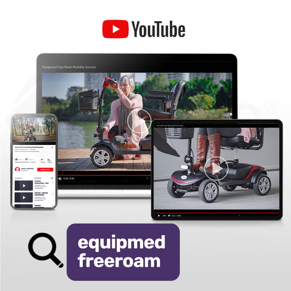 Equipmed Mobility Scooter Electric Motorised Power Portable 4 Wheel Folding Mobility Scooters