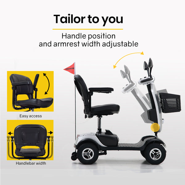 Equipmed Mobility Scooter Electric Motorized Ride On For Elderly Older Adult Handicap Aid Mobility Scooters