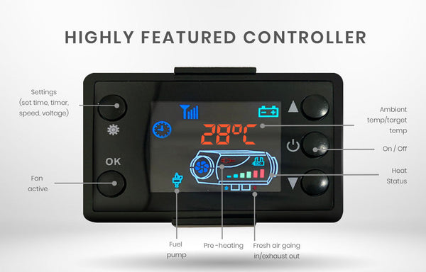 Diesel Air Heater 12V Caravan Motorhome 5Kw All In One Camper Parking Trailer Heating Heaters